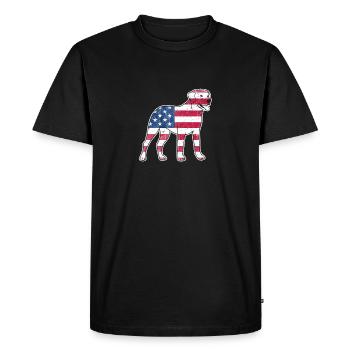 Labrador 4 juillet amoureux des chiens patriotiques US-am - T-shirt Premium bio Homme - noir - Devant - Nico (187cm)