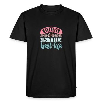 La vie de maman est la meilleure vie - Fête des mères - T-shirt Premium bio Homme - noir - Devant - Nico (187cm)