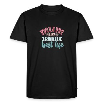 La meilleure vie est la vie de maman - Fête des mères - T-shirt Premium bio Homme - noir - Devant - Nico (187cm)