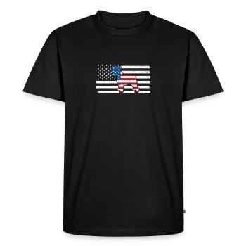 Schnauzer 4 juillet Dog Lovers Patriotic USA - T-shirt Premium bio Homme - noir - Devant - Nico (187cm)