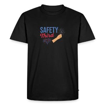 Drôle 4 juillet Patriotic Fireworks Safety Troisième - T-shirt Premium bio Homme - noir - Devant - Nico (187cm)
