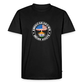 American flag Indian India roots Punjab - Men's Premium Organic T-Shirt - black - Front - Nico (187cm)