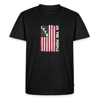 1776 Nous, le peuple patriote américain, - T-shirt Premium bio Homme - noir - Devant - Nico (187cm)