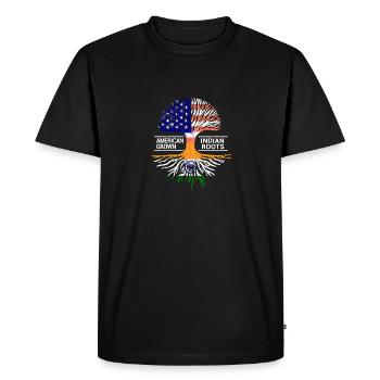 Drapeau américain Inde indienne racines Pendjab - T-shirt Premium bio Homme - noir - Devant - Nico (187cm)