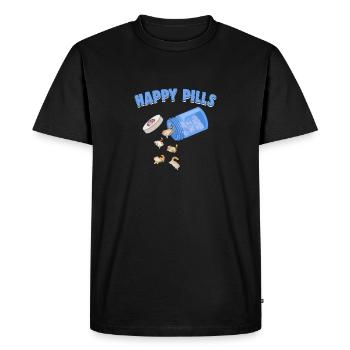Happy Pills Exotic Shorthair Cat Funny Kitten Love - Men's Premium Organic T-Shirt - black - Front - Nico (187cm)