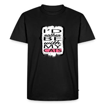 Chat House Cat Joke - T-shirt Premium bio Homme - noir - Devant - Nico (187cm)