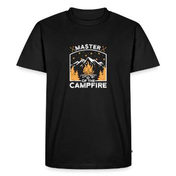 Maître du feu de camp Fun Outdoor Adventures - T-shirt Premium bio Homme - noir - Devant - Nico (187cm)