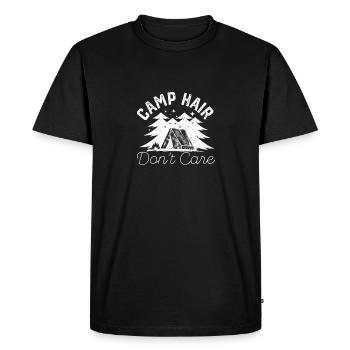 Camp Hair Don't Care Funny Camping Outdoor Camper - Men's Premium Organic T-Shirt - black - Front - Nico (187cm)