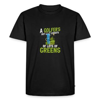 A Golfer's Diet Consists Of Lots Of Greens Golf Go - Men's Premium Organic T-Shirt - black - Front - Nico (187cm)