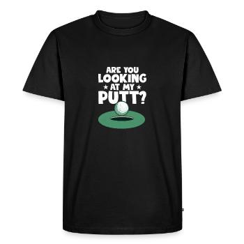 Regardez-vous mon putt? Golfing Golf - T-shirt Premium bio Homme - noir - Devant - Nico (187cm)