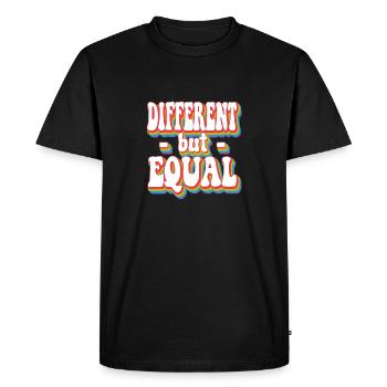 Different But Equal - Pride Rainbow LGBTQ+ - Men's Premium Organic T-Shirt - black - Front - Nico (187cm)