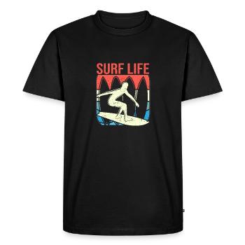 Surf Life Surfing Board Wakeboard Funny Wake - T-shirt Premium bio Homme - noir - Devant - Nico (187cm)