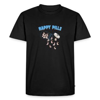 Pilules heureuses Animal de ferme Drôle drôle d’amoureux du lapin Humour - T-shirt Premium bio Homme - noir - Devant - Nico (187cm)
