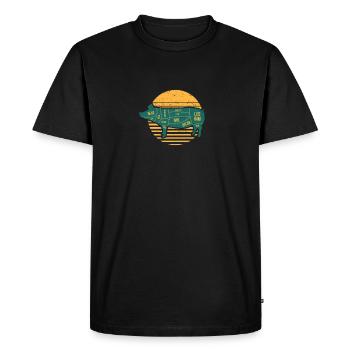 Morceaux de viande de porc effiloché Chef BBQ Grilling Chef - T-shirt Premium bio Homme - noir - Devant - Nico (187cm)