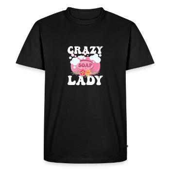 Crazy Soap Lady Soapmaking Soapmaker - Men's Premium Organic T-Shirt - black - Front - Nico (187cm)