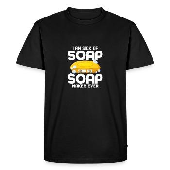 J’en ai marre du savon dit qu’aucun fabricant de savon n’a jamais Soapmaki - T-shirt Premium bio Homme - noir - Devant - Nico (187cm)