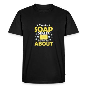 Je suis le marchand de savon dont ils vous ont parlé de la fabrication de savon - T-shirt Premium bio Homme - noir - Devant - Nico (187cm)