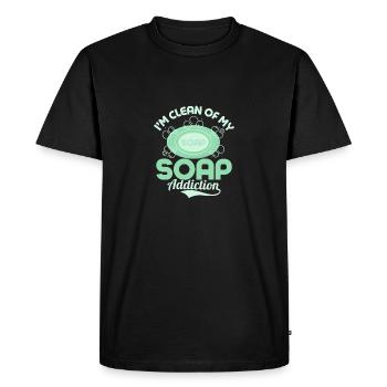 I'm Clean Of My Soap Addiction. Soapmaking Soapmak - Men's Premium Organic T-Shirt - black - Front - Nico (187cm)