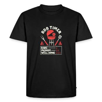 BBQ Timer Rare Medium Well Barbecue Funny Grill - T-shirt Premium bio Homme - noir - Devant - Nico (187cm)