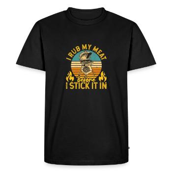Je frotte ma viande avant de la mettre dans le - T-shirt Premium bio Homme - noir - Devant - Nico (187cm)