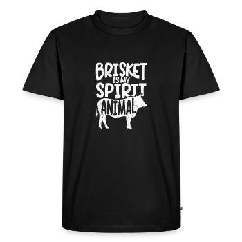 La poitrine de bœuf est mon animal d’âme Fumé - T-shirt Premium bio Homme - noir - Devant - Nico (187cm)