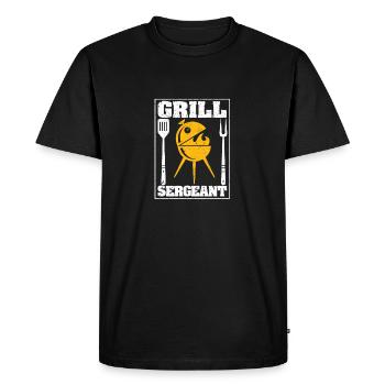 Sergent Grill Drôle BBQ Grill Amateurs de viande - T-shirt Premium bio Homme - noir - Devant - Nico (187cm)