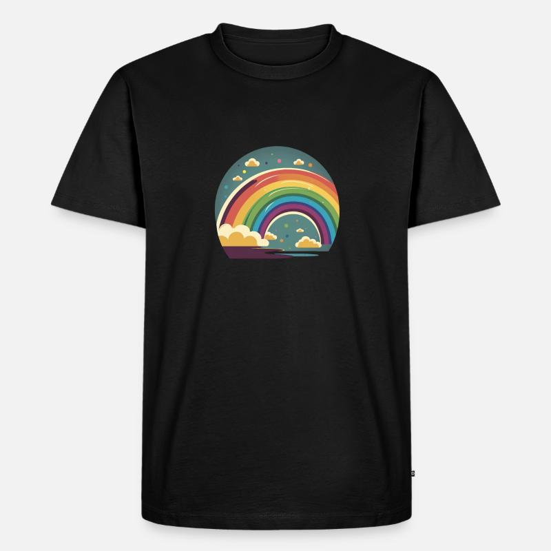 RAINBOW - Männer Premium Bio T-Shirt - Schwarz