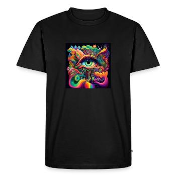 TRIPPY EYE - Men's Premium Organic T-Shirt - black - Front - Nico (187cm)