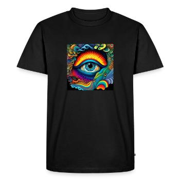 TRIPPY EYE - Men's Premium Organic T-Shirt - black - Front - Nico (187cm)