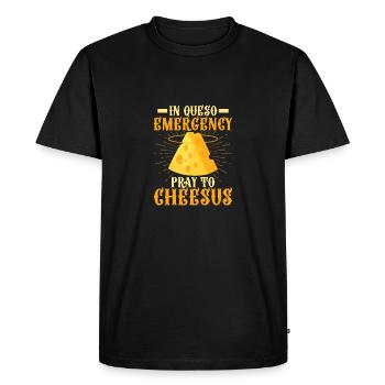 In Queso Emergency Pray To Cheesus Nacho Cinco De - T-shirt Premium bio Homme - noir - Devant - Nico (187cm)