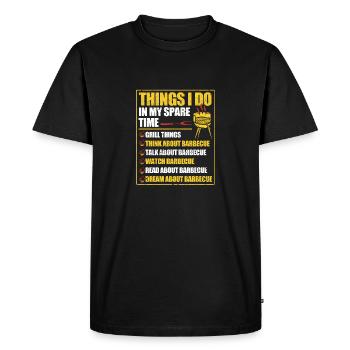 Ce que je fais pendant mon temps libre Barbecue - T-shirt Premium bio Homme - noir - Devant - Nico (187cm)