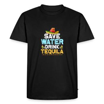 Save Water Drink Tequila Party Cinco De Mayo - Men's Premium Organic T-Shirt - black - Front - Nico (187cm)