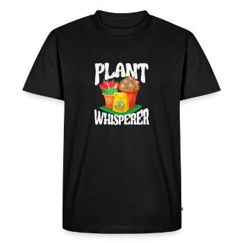 Plant Whisperer Plant Lovers Funny - Men's Premium Organic T-Shirt - black - Front - Nico (187cm)