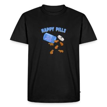 Pilules heureuses Capibara Drôle Capybaras Amant Humour - T-shirt Premium bio Homme - noir - Devant - Nico (187cm)