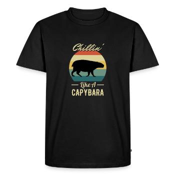 Chillin' Like A Capybara - T-shirt Premium bio Homme - noir - Devant - Nico (187cm)