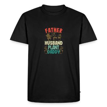 Père Mari Plante Papa Drôle de paysage - T-shirt Premium bio Homme - noir - Devant - Nico (187cm)