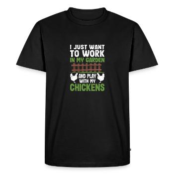 Je veux juste travailler dans mon jardin et travailler avec - T-shirt Premium bio Homme - noir - Devant - Nico (187cm)