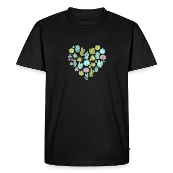 Succulent Cactus Succa Lover Heart Plant - T-shirt Premium bio Homme - noir - Devant - Nico (187cm)