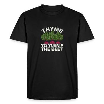 Thyme to the turnip The turnip funny Gardening - Men's Premium Organic T-Shirt - black - Front - Nico (187cm)