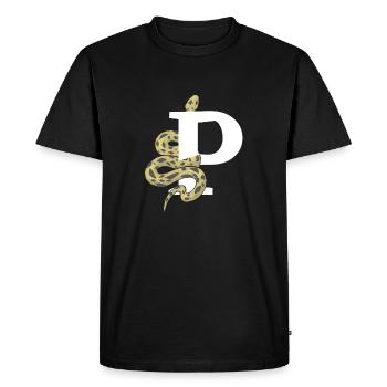 Lettre p serpent - T-shirt Premium bio Homme - noir - Devant - Nico (187cm)