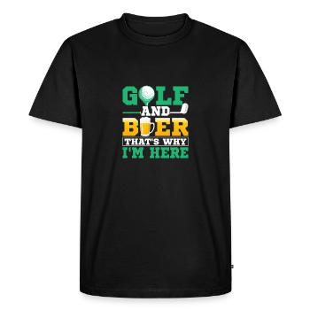 Golf And Beer That's Why I'm Here Par Tee Golfing - Men's Premium Organic T-Shirt - black - Front - Nico (187cm)