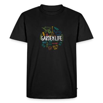 Vie de jardin Drôle drôle d’amoureux du jardinage Plante - T-shirt Premium bio Homme - noir - Devant - Nico (187cm)