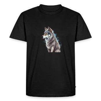 Terrain de chasse au loup gris Graphique d’animaux sauvages - T-shirt Premium bio Homme - noir - Devant - Nico (187cm)
