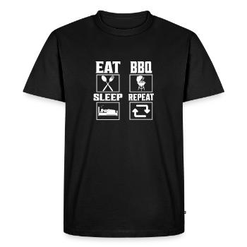 Eat Sleep BBQ Repeat Grilling Barbecue Smoker - Men's Premium Organic T-Shirt - black - Front - Nico (187cm)