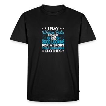 Je joue au water-polo sportif amateur de sports nautiques - T-shirt Premium bio Homme - noir - Devant - Nico (187cm)