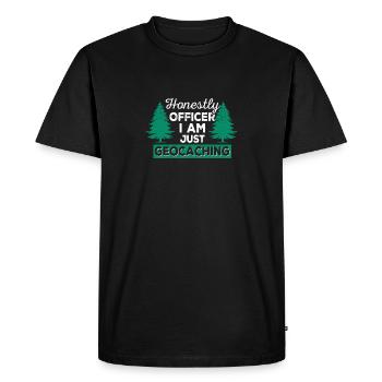 Honnêtement, officier, je ne fais que du géocaching, de la fantaisie - T-shirt Premium bio Homme - noir - Devant - Nico (187cm)