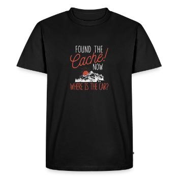 Trouvé la cache, où est la voiture? Jollier - T-shirt Premium bio Homme - noir - Devant - Nico (187cm)