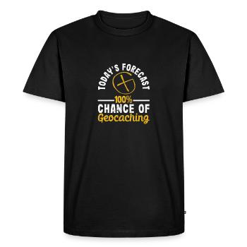 La prédiction du jour : 100 % de chances de s’amuser en géocaching - T-shirt Premium bio Homme - noir - Devant - Nico (187cm)