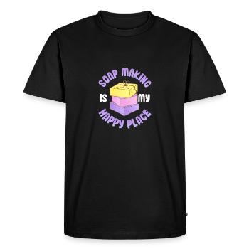 Soap Making Is My Happy Place Soapmaker Soapmaking - Men's Premium Organic T-Shirt - black - Front - Nico (187cm)