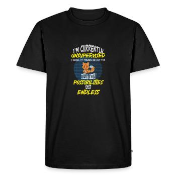 Je ne suis actuellement pas supervisé - T-shirt Premium bio Homme - noir - Devant - Nico (187cm)